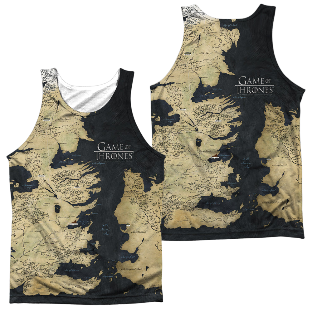 Game of Thrones Westeros Map (Front/Back Print) - Men's All Over Print Tank Top Men's All Over Print Tank Game of Thrones