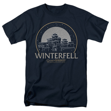 Navy men's regular fit t-shirt with Game of Thrones Winterfell graphic