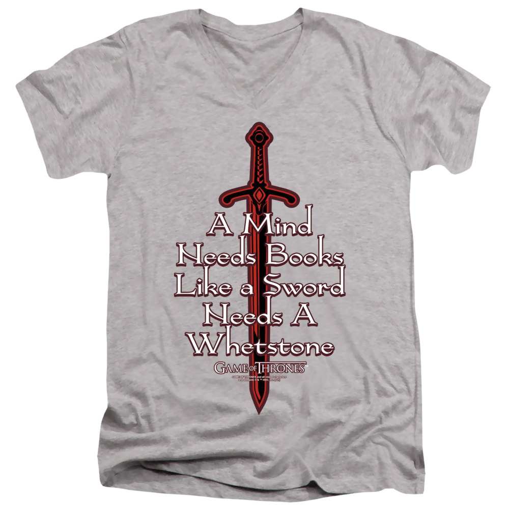Game of Thrones The Mind Needs Books - Men's V-Neck T-Shirt Men's V-Neck T-Shirt Game of Thrones