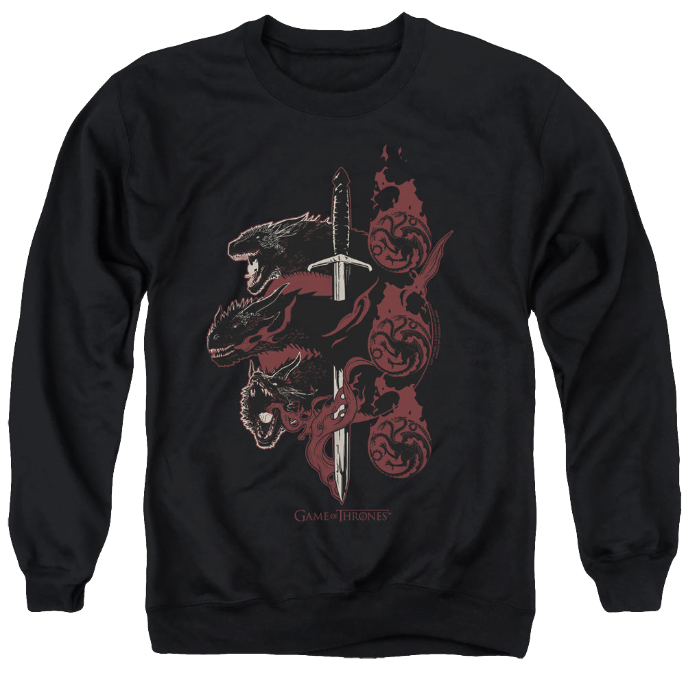 Game of Thrones Targaryen Dragons - Men's Crewneck Sweatshirt Men's Crewneck Sweatshirt Game of Thrones