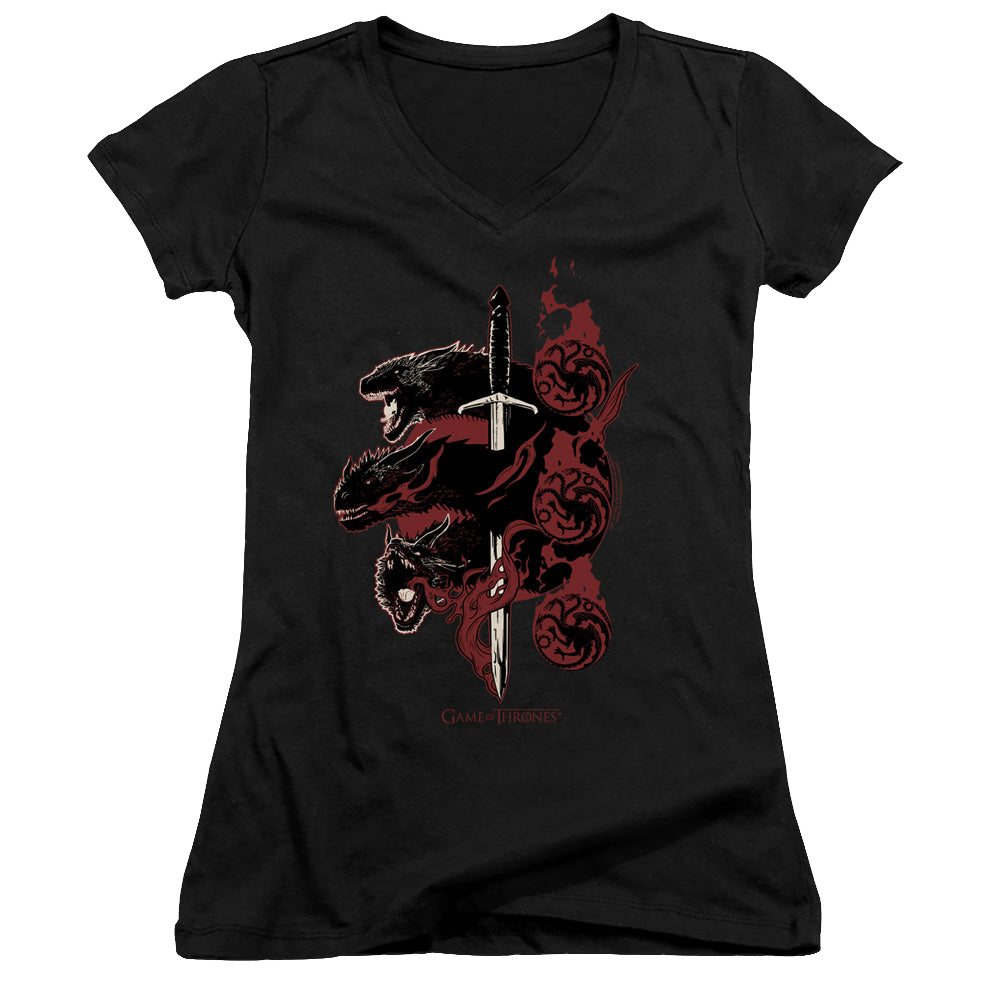Game of Thrones Targaryen Dragons - Juniors V-Neck T-Shirt Juniors V-Neck T-Shirt Game of Thrones