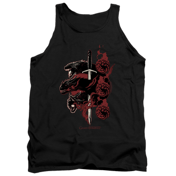 Black men's tank with Game of Thrones Targaryen Dragons graphic