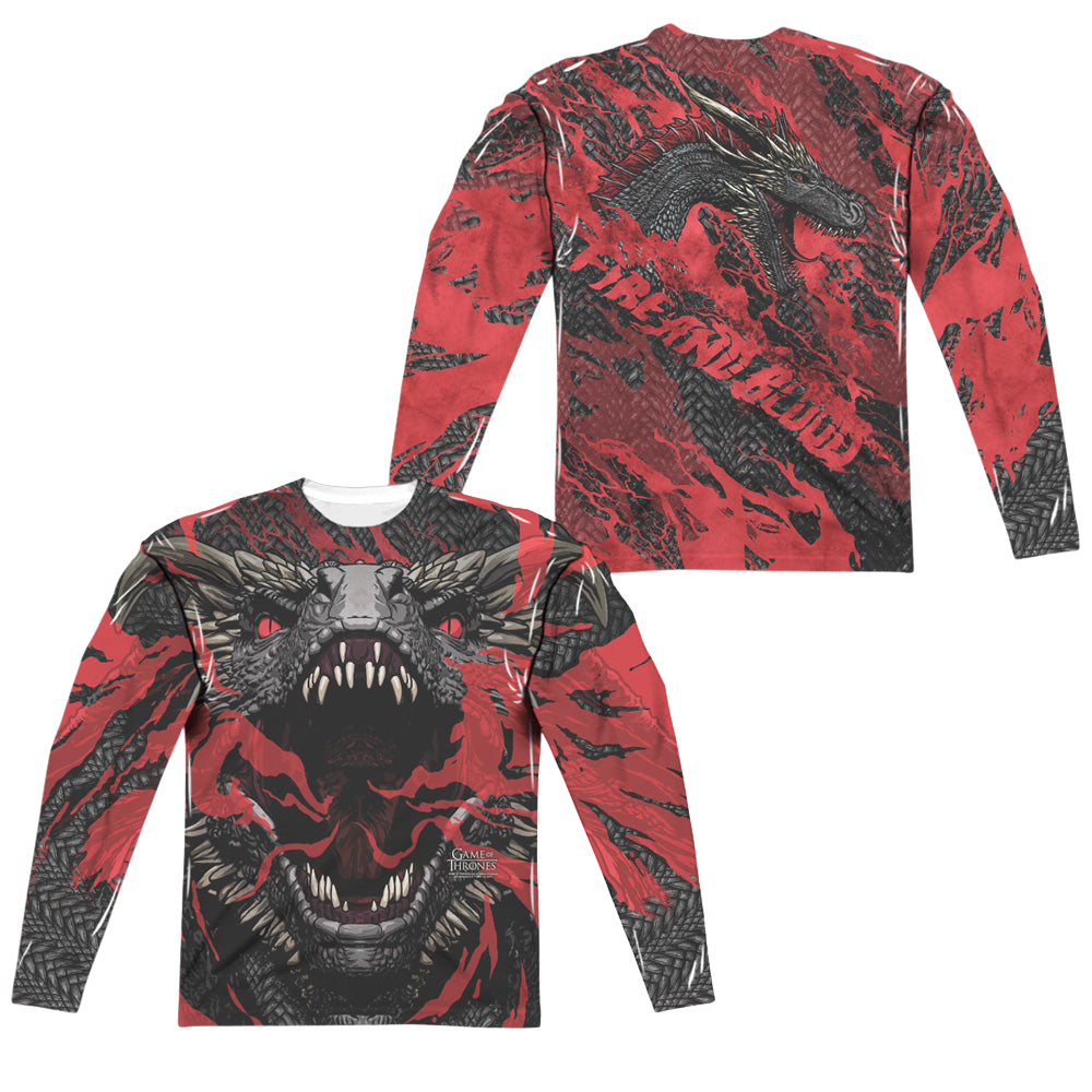 Game of Thrones Dragons (Front/Back Print) - Men's All-Over Print Long Sleeve Men's All-Over Print Long Sleeve Game of Thrones
