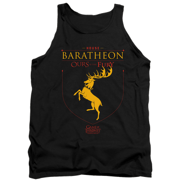 Black men's tank with Game of Thrones House Baratheon Sigil graphic