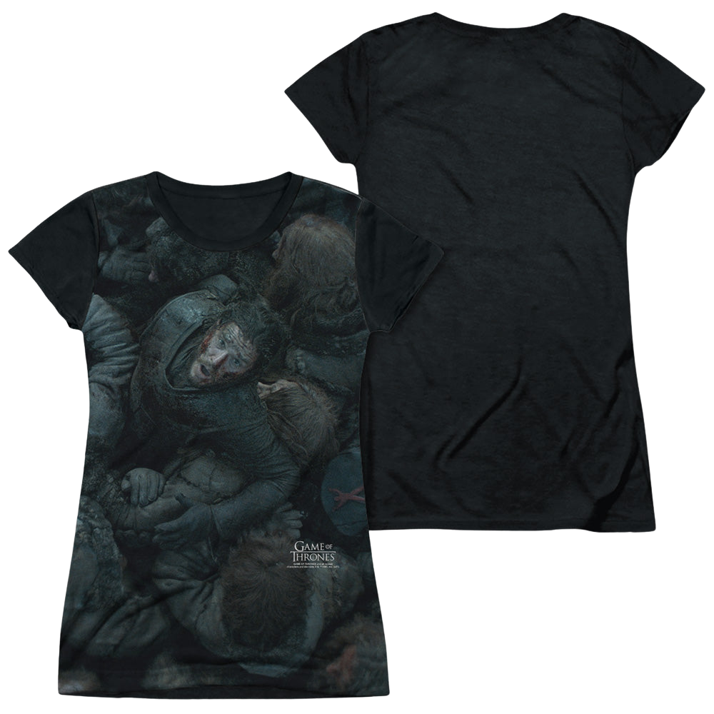 Game of Thrones Jon Snow The Throne - Juniors Black Back T-Shirt Juniors Black Back T-Shirt Game of Thrones