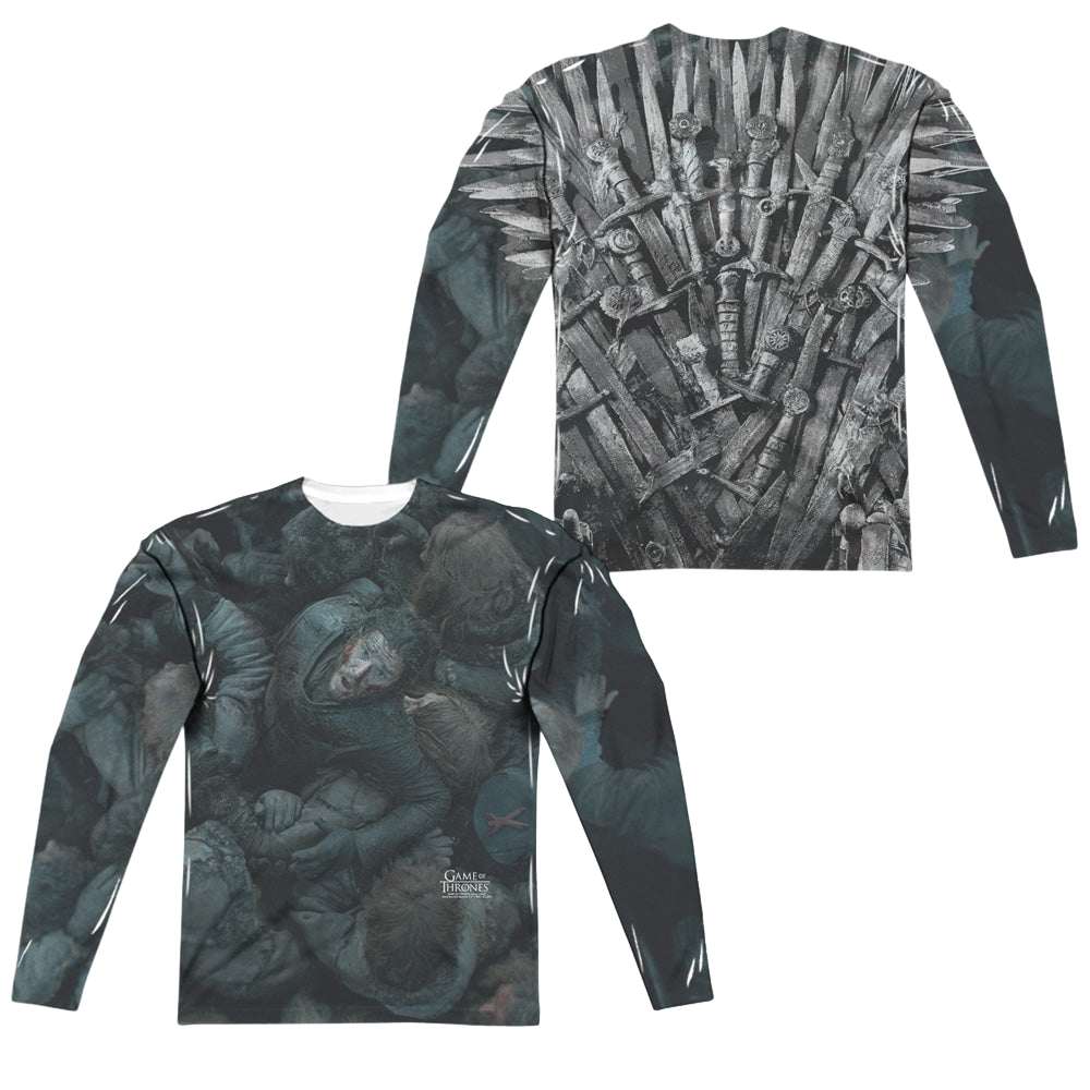 Game of Thrones Jon Snow The Throne (Front/Back Print) - Men's All-Over Print Long Sleeve Men's All-Over Print Long Sleeve Game of Thrones