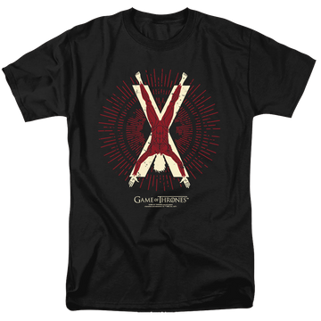 Black men's regular fit t-shirt with Game of Thrones Bolton Burst Sigil graphic