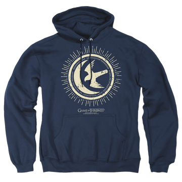 Navy pullover hoodie with Game of Thrones Arryn Burst Sigil graphic