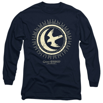 Navy men's long sleeve t-shirt with Game of Thrones Arryn Burst Sigil graphic