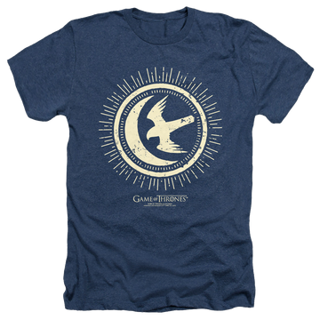 Navy men's heather t-shirt with Game of Thrones Arryn Burst Sigil graphic