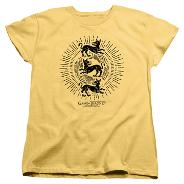 Banana women's t-shirt with Game of Thrones Clegane Burst Sigil graphic