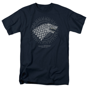 Navy men's regular fit t-shirt with Game of Thrones Stark Burst Sigils graphic