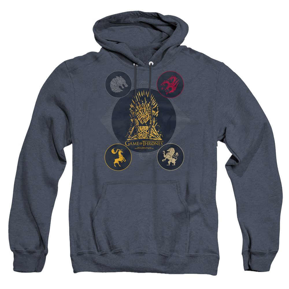 Game of Thrones 4 Houses 4 The Throne - Heather Pullover Hoodie Heather Pullover Hoodie Game of Thrones