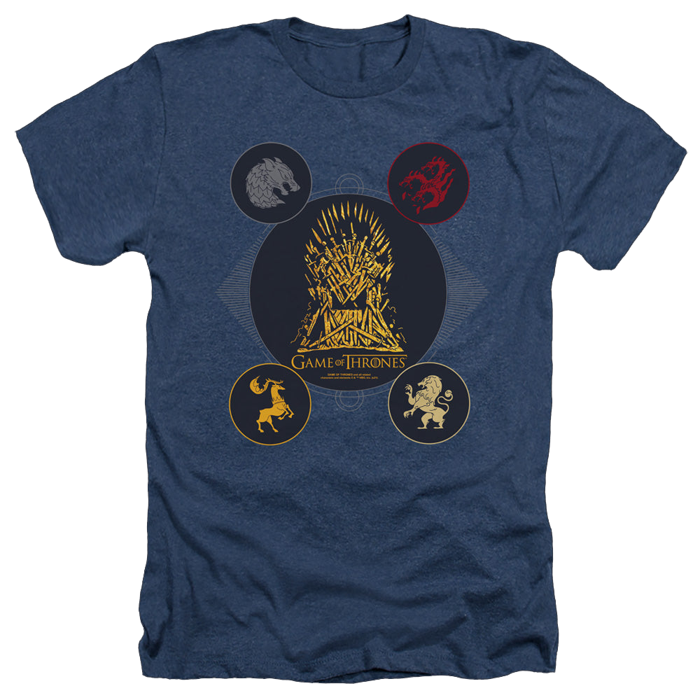 Game of Thrones 4 Houses 4 The Throne - Men's Heather T-Shirt Men's Heather T-Shirt Game of Thrones