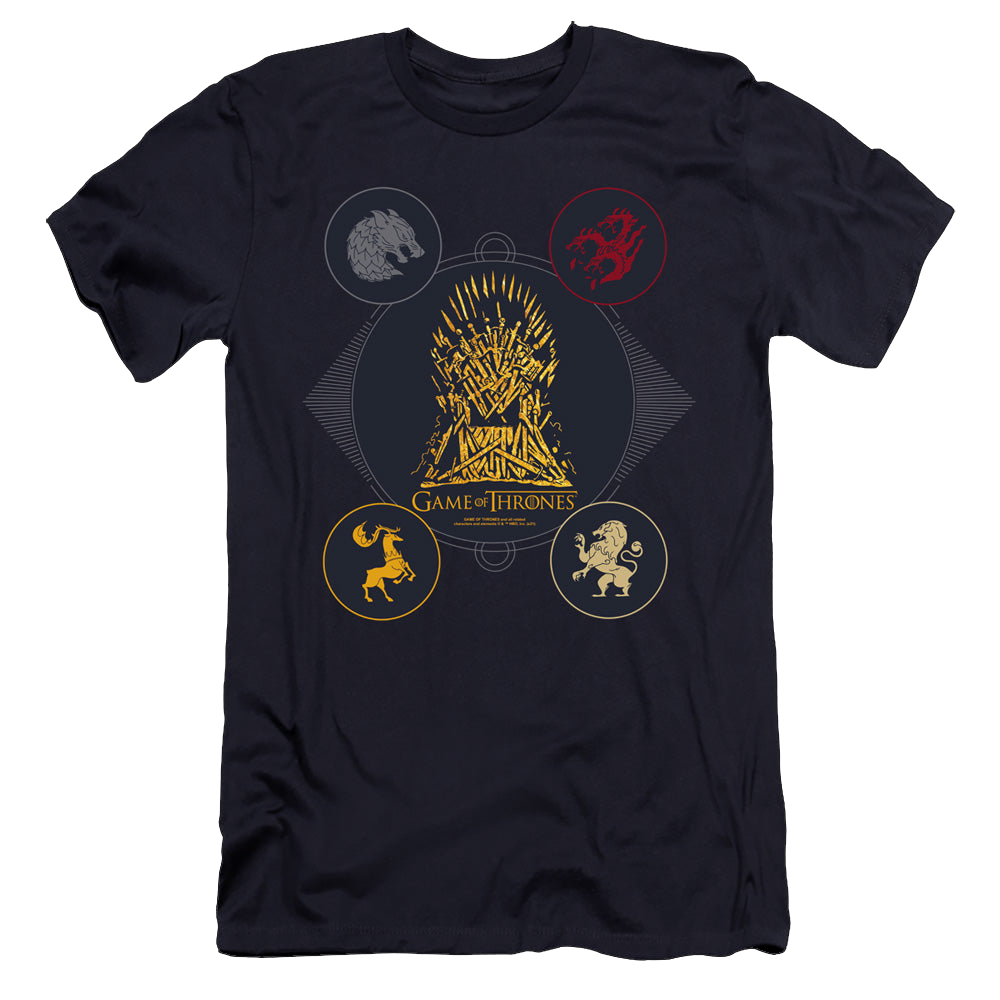 Game of Thrones 4 Houses 4 The Throne - Men's Premium Slim Fit T-Shirt Men's Premium Slim Fit T-Shirt Game of Thrones