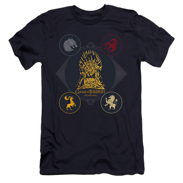 Game of Thrones 4 Houses 4 The Throne - Men's Premium Slim Fit T-Shirt Men's Premium Slim Fit T-Shirt Game of Thrones   