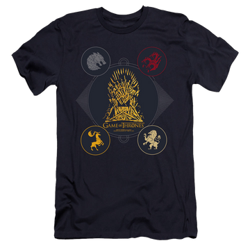 Game of Thrones 4 Houses 4 The Throne - Men's Premium Slim Fit T-Shirt Men's Premium Slim Fit T-Shirt Game of Thrones