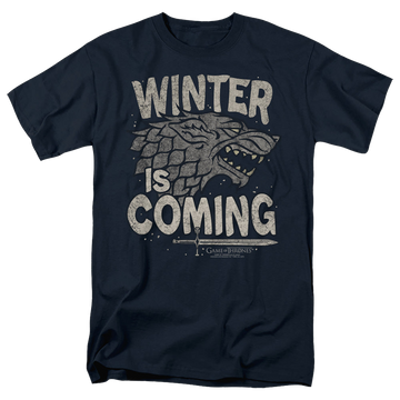 Navy men's regular fit t-shirt with Game of Thrones Winter Is Coming graphic