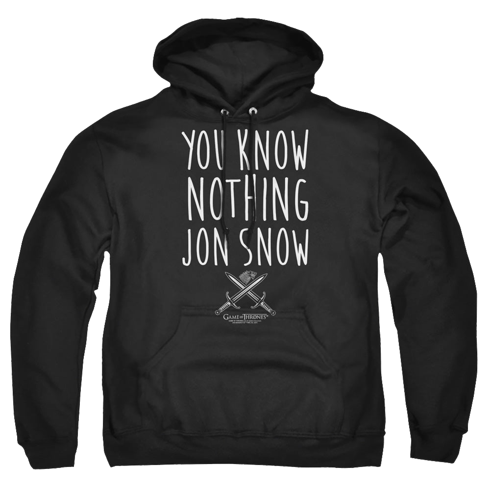 Game of Thrones You Know Nothing Jon Snow - Pullover Hoodie Pullover Hoodie Game of Thrones