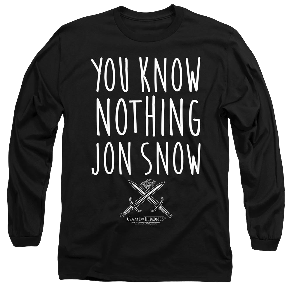 Game of Thrones You Know Nothing Jon Snow - Men's Long Sleeve T-Shirt Men's Long Sleeve T-Shirt Game of Thrones