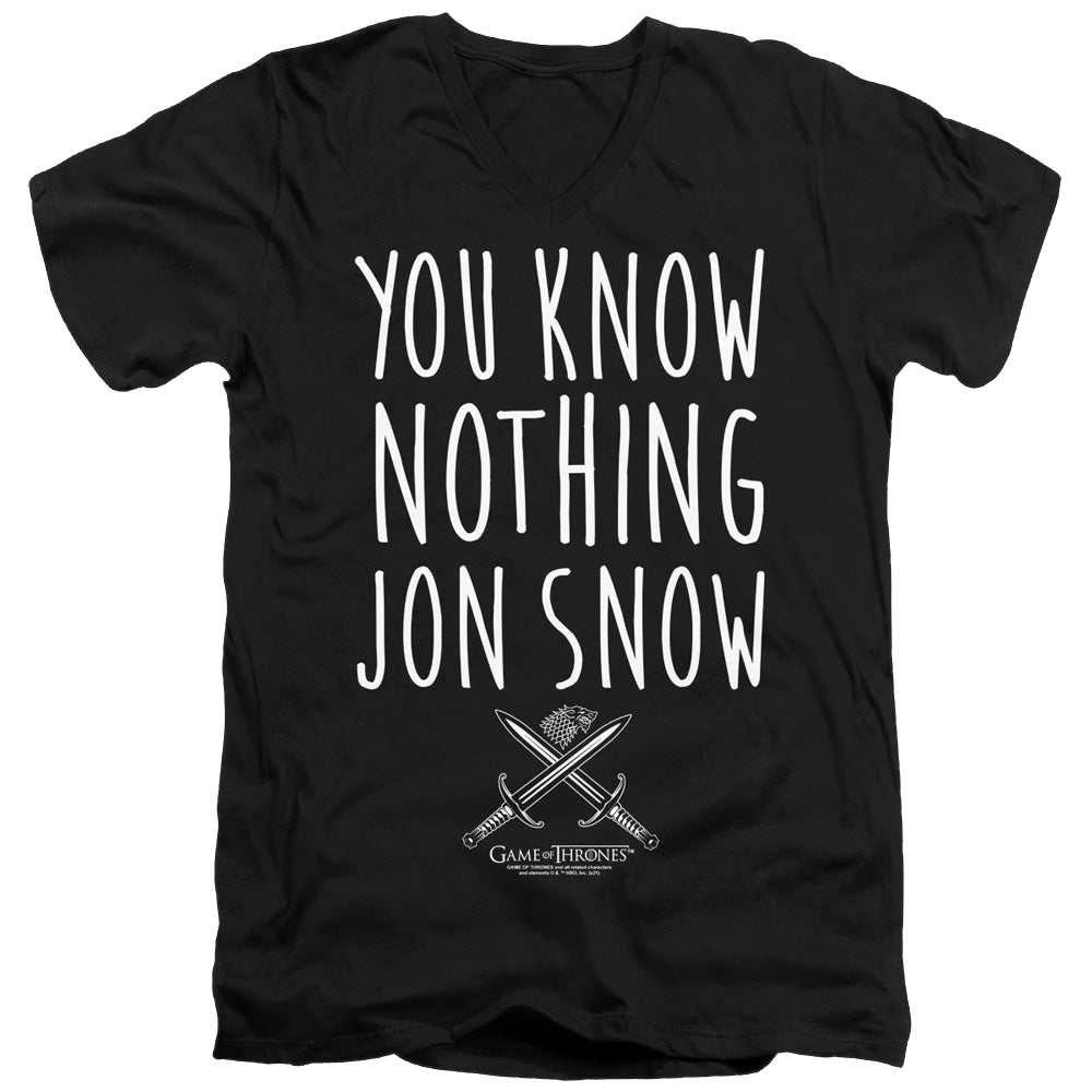 Game of Thrones You Know Nothing Jon Snow - Men's V-Neck T-Shirt Men's V-Neck T-Shirt Game of Thrones