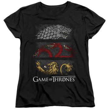 Black women's t-shirt with Game of Thrones Sigil Banners graphic