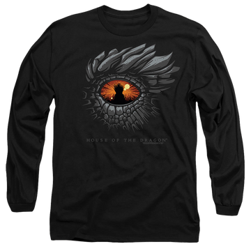 Black men's long sleeve t-shirt with House of the Dragon Eye Of The Dragon graphic