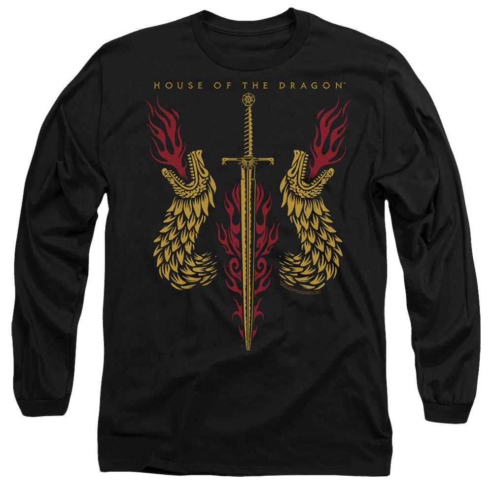 House of the Dragon Sword And Dragon Heads - Men's Long Sleeve T-Shirt Men's Long Sleeve T-Shirt House of the Dragon