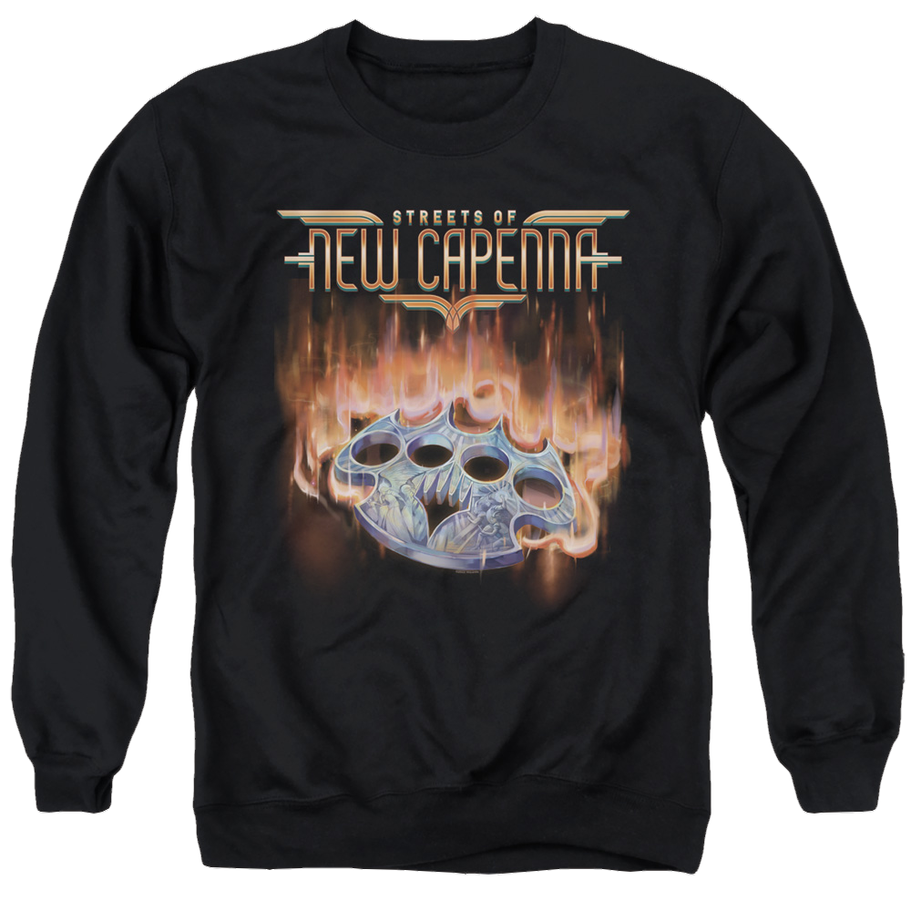 Magic the Gathering Burning Knuckles With Logo - Men's Crewneck Sweatshirt Men's Crewneck Sweatshirt Magic the Gathering