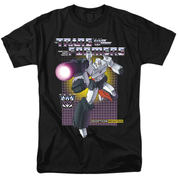Black men's regular fit t-shirt with Transformers Megatron graphic