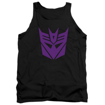 Black men's tank with Transformers Decepticon graphic
