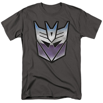 Charcoal men's regular fit t-shirt with Transformers Vintage Decepticon Logo graphic