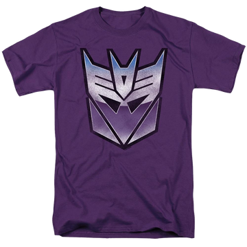 Purple men's regular fit t-shirt with Transformers Vintage Decepticon Logo graphic
