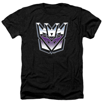 Charcoal men's heather t-shirt with Transformers Decepticon Airbrush Logo graphic