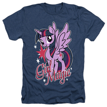 Navy men's heather t-shirt with My Little Pony Friendship Is Magic Girl Magic graphic
