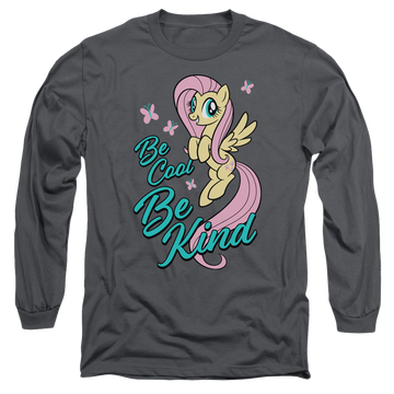 Charcoal men's long sleeve t-shirt with My Little Pony Friendship Is Magic Be Kind graphic