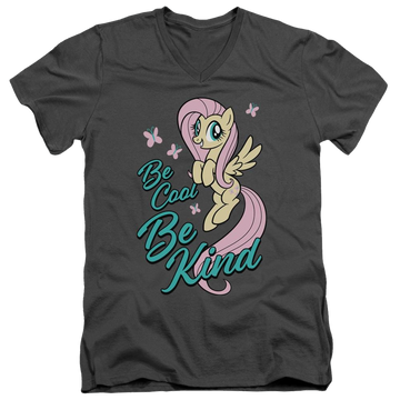 Charcoal men's v-neck t-shirt with My Little Pony Friendship Is Magic Be Kind graphic
