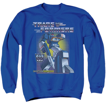 Royal men's crewneck sweatshirt with Transformers Soundwave graphic