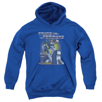 Royal youth hoodie for ages 8 to 12 with Transformers Soundwave graphic