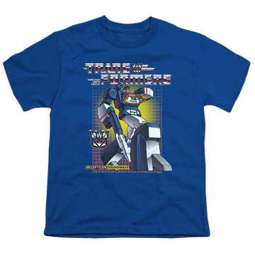 Royal youth t-shirt for ages 8 to 12 with Transformers Soundwave graphic