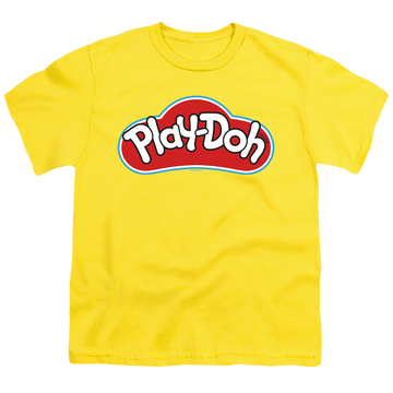 Yellow youth t-shirt for ages 8 to 12 with Play-doh Logo graphic