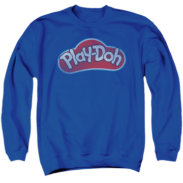 Royal men's crewneck sweatshirt with Play-doh Lid graphic