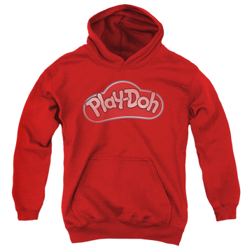 Red youth hoodie for ages 8 to 12 with Play-doh Lid graphic