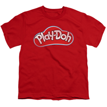Red youth t-shirt for ages 8 to 12 with Play-doh Lid graphic
