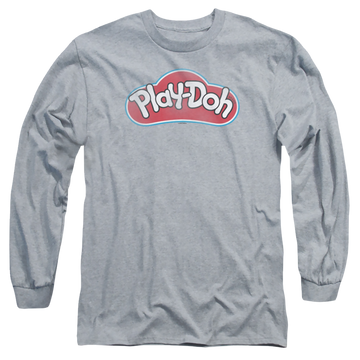 Athletic heather men's long sleeve t-shirt with Play-doh Dohs graphic