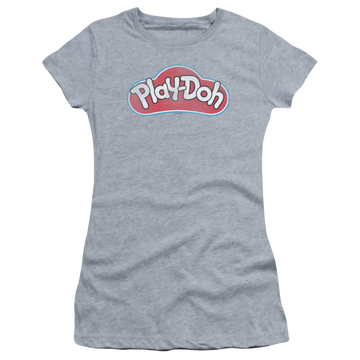 Athletic heather juniors t-shirt with Play-doh Dohs graphic
