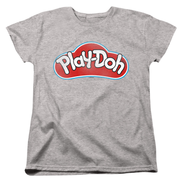 Athletic heather women's t-shirt with Play-doh Dohs graphic