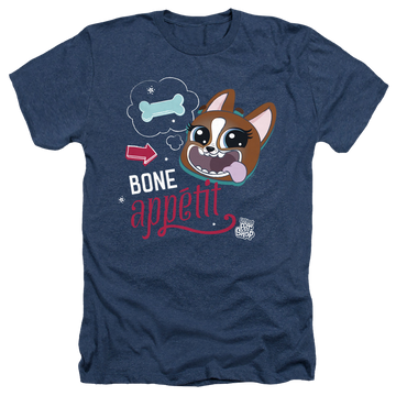 Navy men's heather t-shirt with Easy Bake Oven Hasbro Bone Appetit graphic