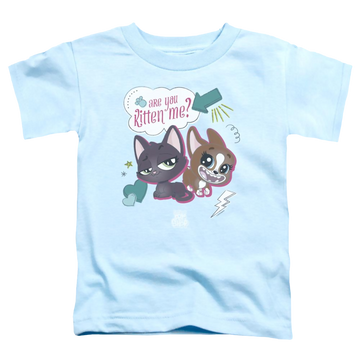 Light blue toddler t-shirt with Hasbro Pet Shop Are You Kitten Me graphic