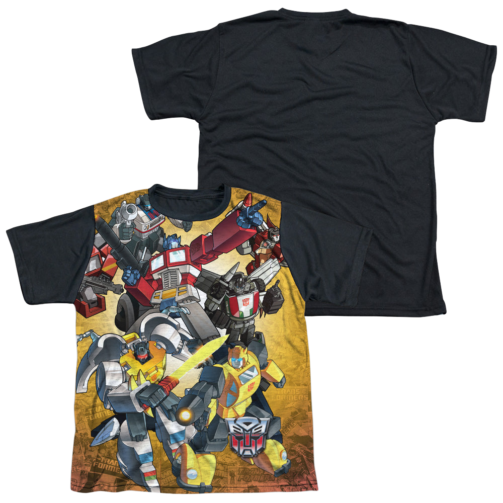 Transformers Autobots V Decepticons - Youth Black Back T-Shirt Youth Black Back T-Shirt (Ages 8-12) Transformers